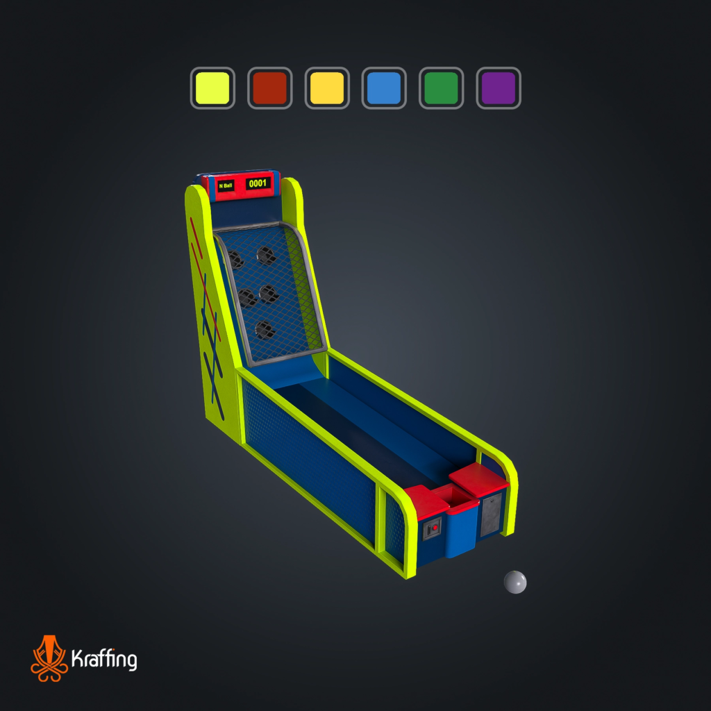 Arcade Bowling V1 Stylized Low Poly 3D Asset