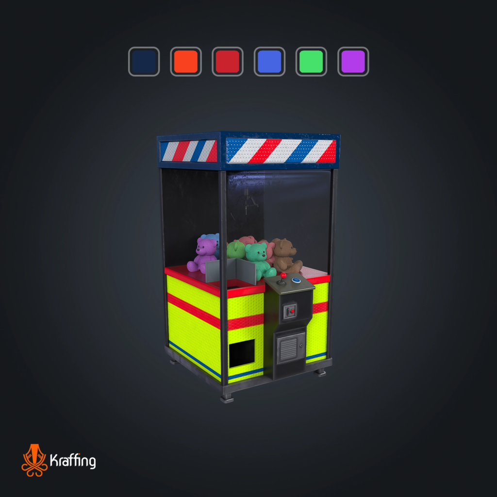 Arcade Claw V1 stylized low poly 3D model for Unity and Unreal Engine