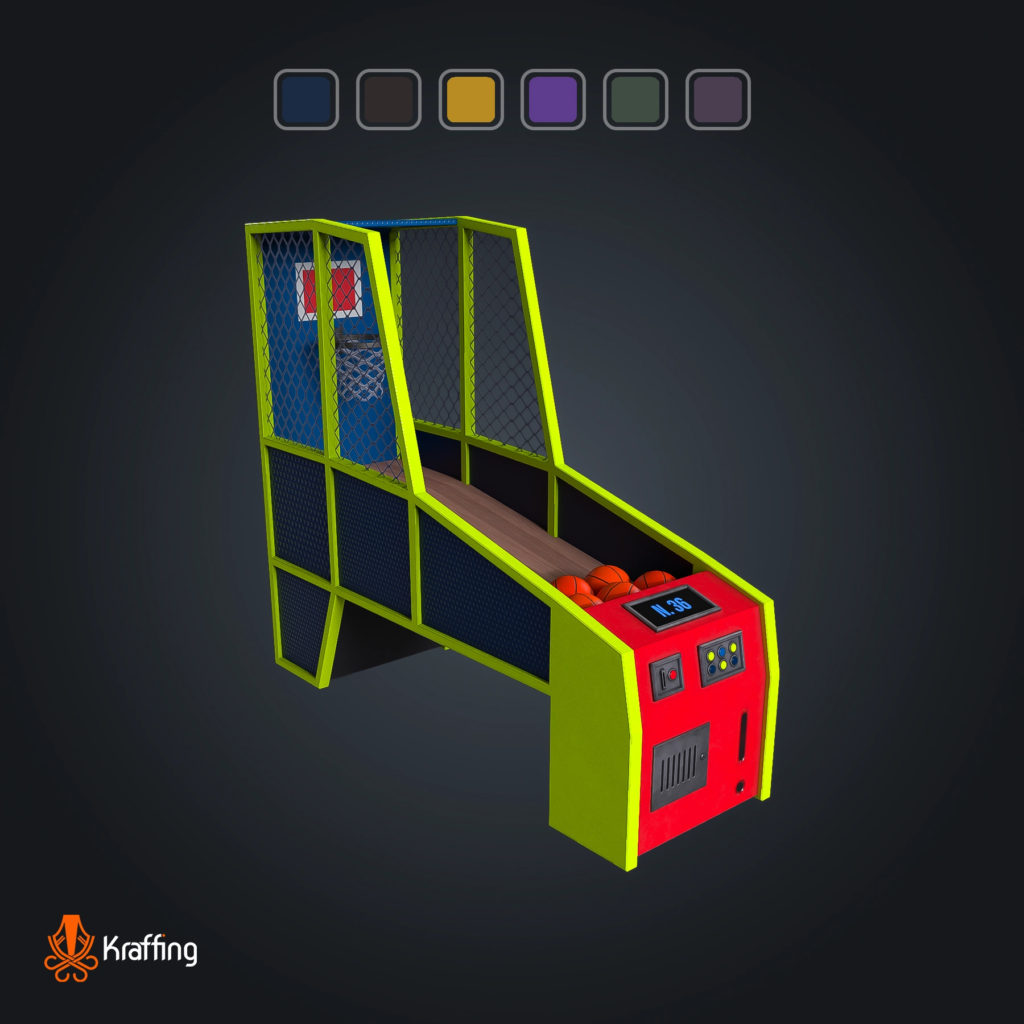 Arcade Hoops V1 stylized low poly 3D model for Unity and Unreal Engine