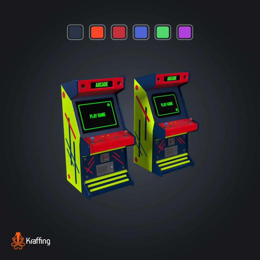 Arcade Machine V1 stylized low poly 3D model for Unity and Unreal Engine