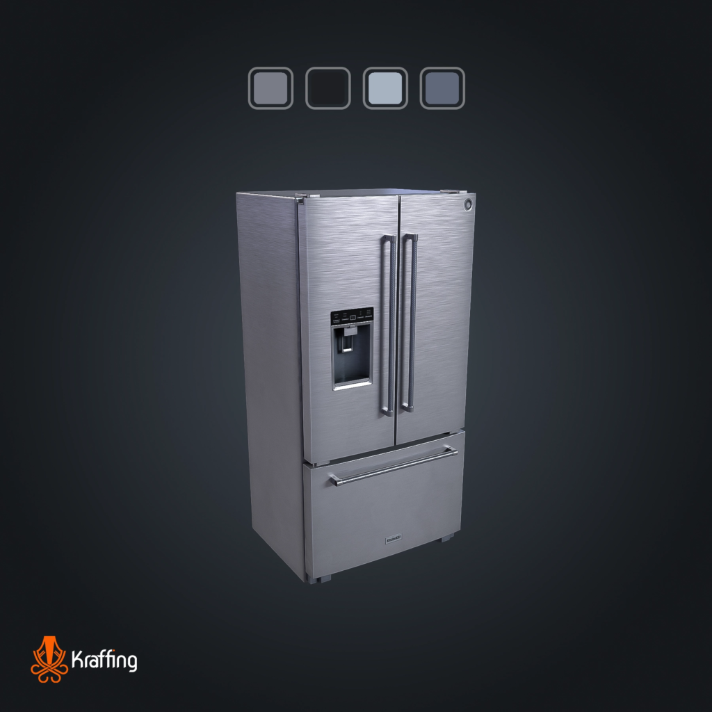 Fridge V2 stylized low poly 3D model for Unity and Unreal Engine