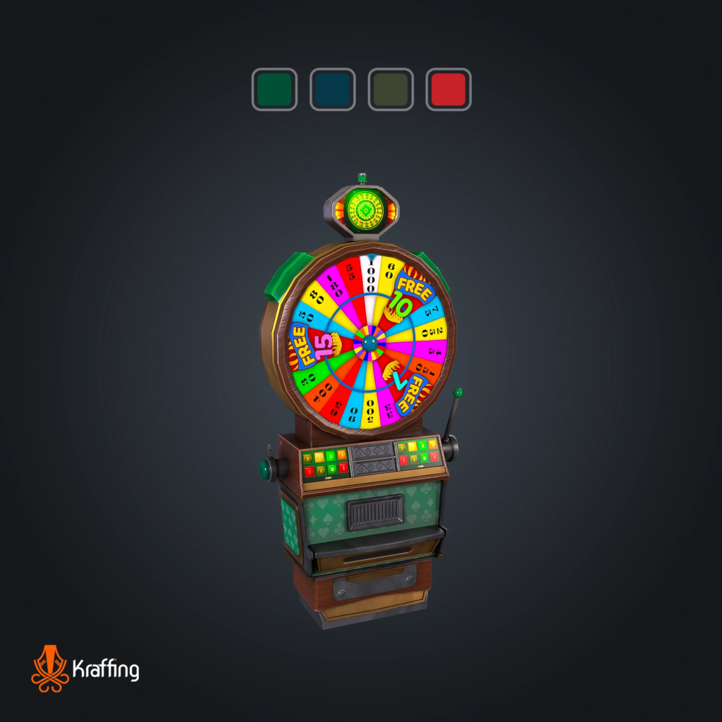 Lucky Spin Machine V1 stylized low poly 3D model for Unity and Unreal Engine