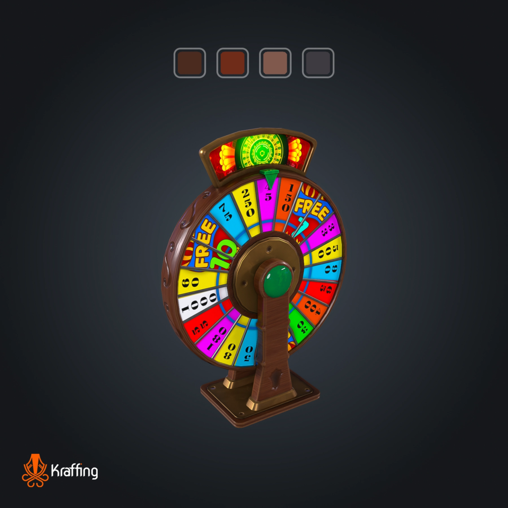 Lucky Spin Machine V2 stylized low poly 3D model for Unity and Unreal Engine