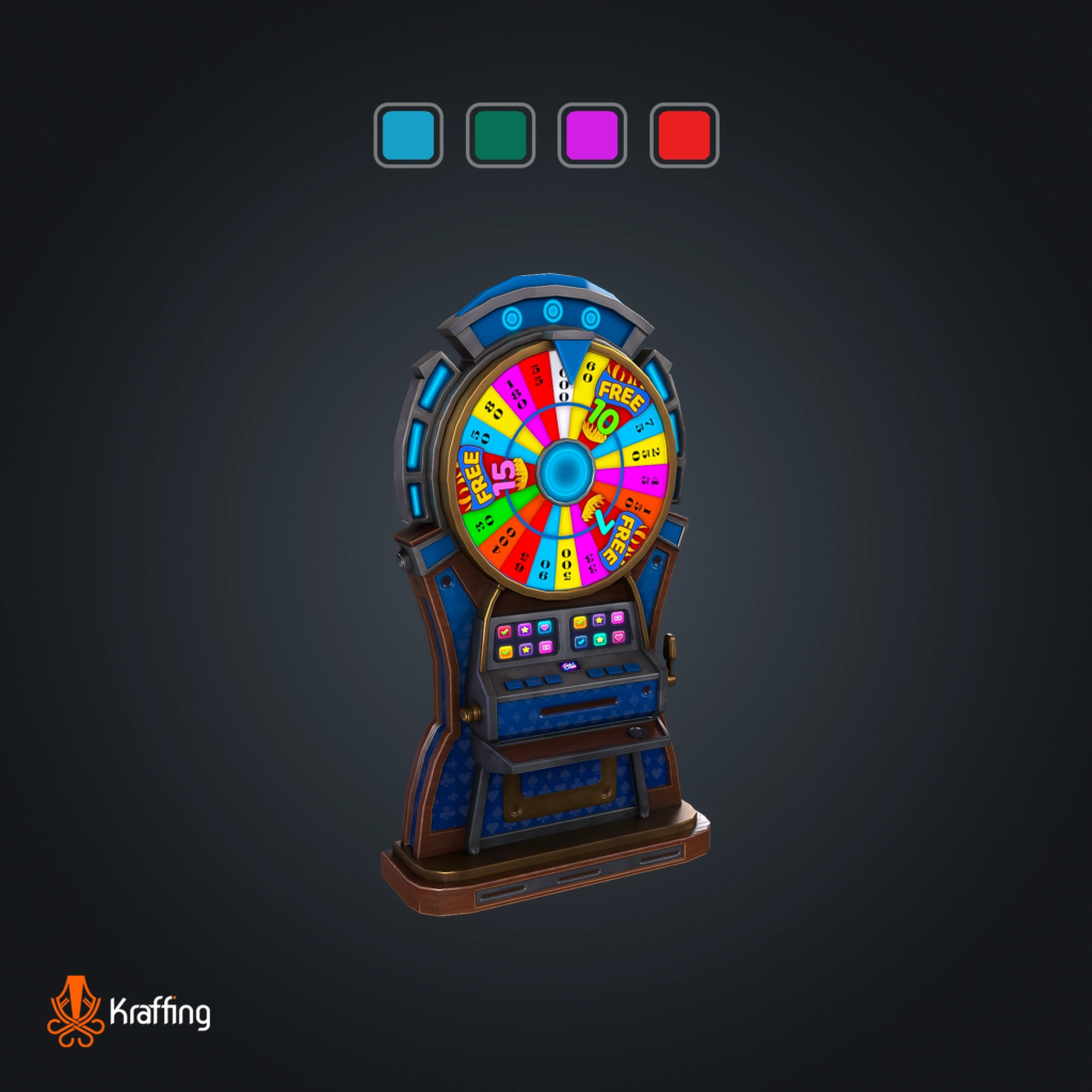 Lucky Spin Machine V3 stylized low poly 3D model for Unity and Unreal Engine
