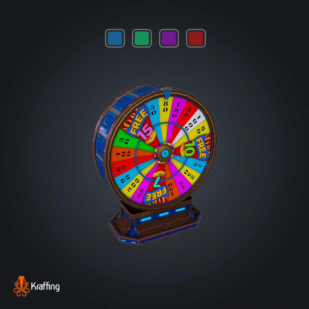 Lucky Spin Machine V4 stylized low poly 3D model for Unity and Unreal Engine