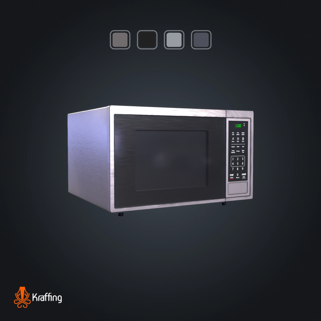 Microwave V1 Stylized Low Poly 3D Asset