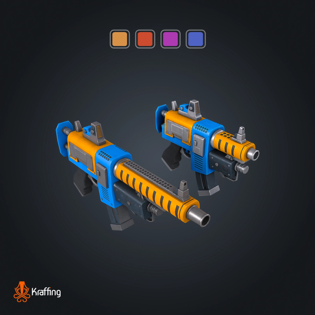Plasma Weapon V1 stylized low poly 3D model for Unity and Unreal Engine