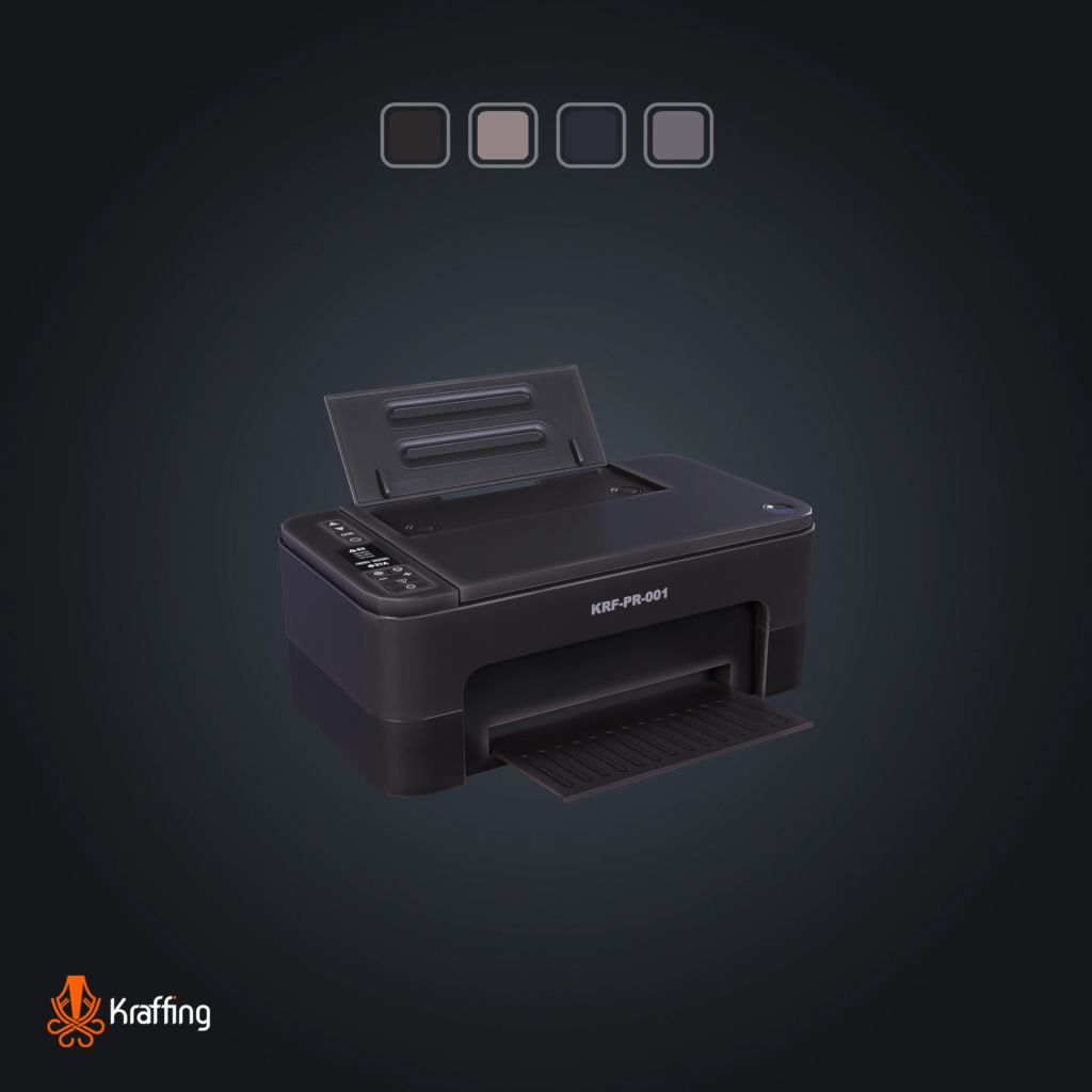 Printer V1 stylized low poly 3D model for Unity and Unreal Engine