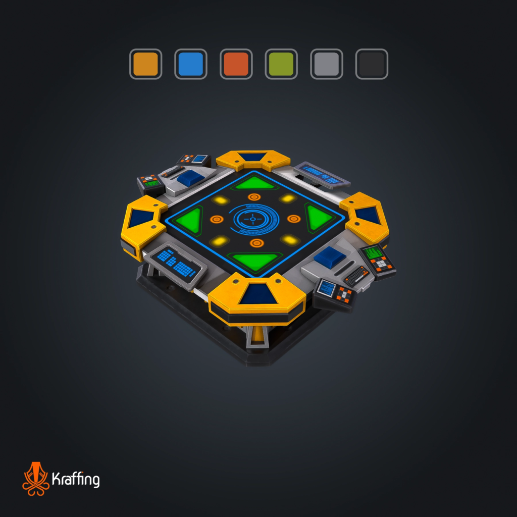 SCI-FI Console V2 stylized low poly 3D model for Unity and Unreal Engine