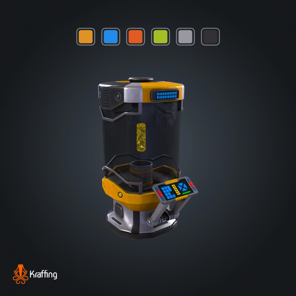 SCI-FI Energy Container V1 stylized low poly 3D model for Unity and Unreal Engine
