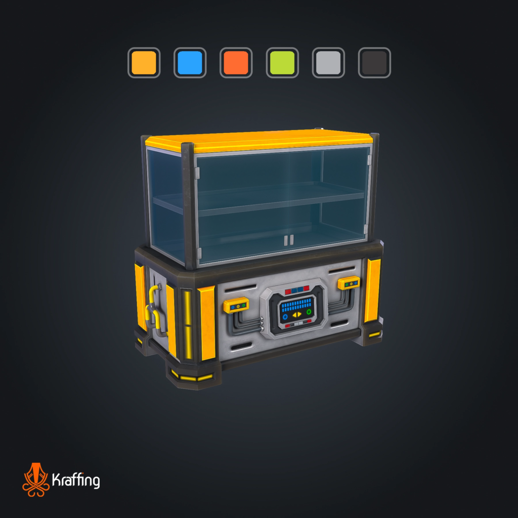 SCI-FI Furniture V1 stylized low poly 3D model for Unity and Unreal Engine