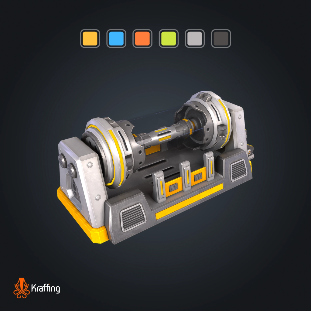 SCI-FI Reactor V1 stylized low poly 3D model for Unity and Unreal Engine