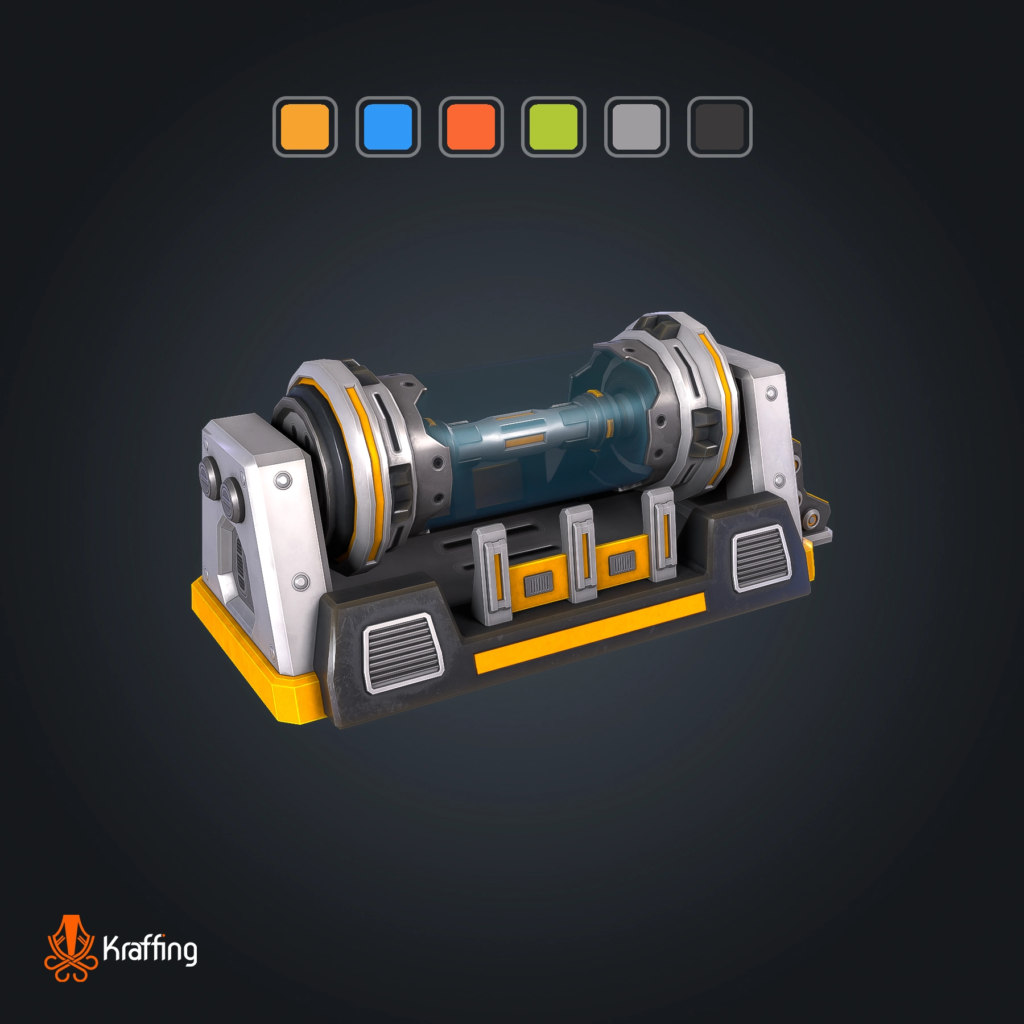 SCI-FI Reactor V1 stylized low poly 3D model for Unity and Unreal Engine