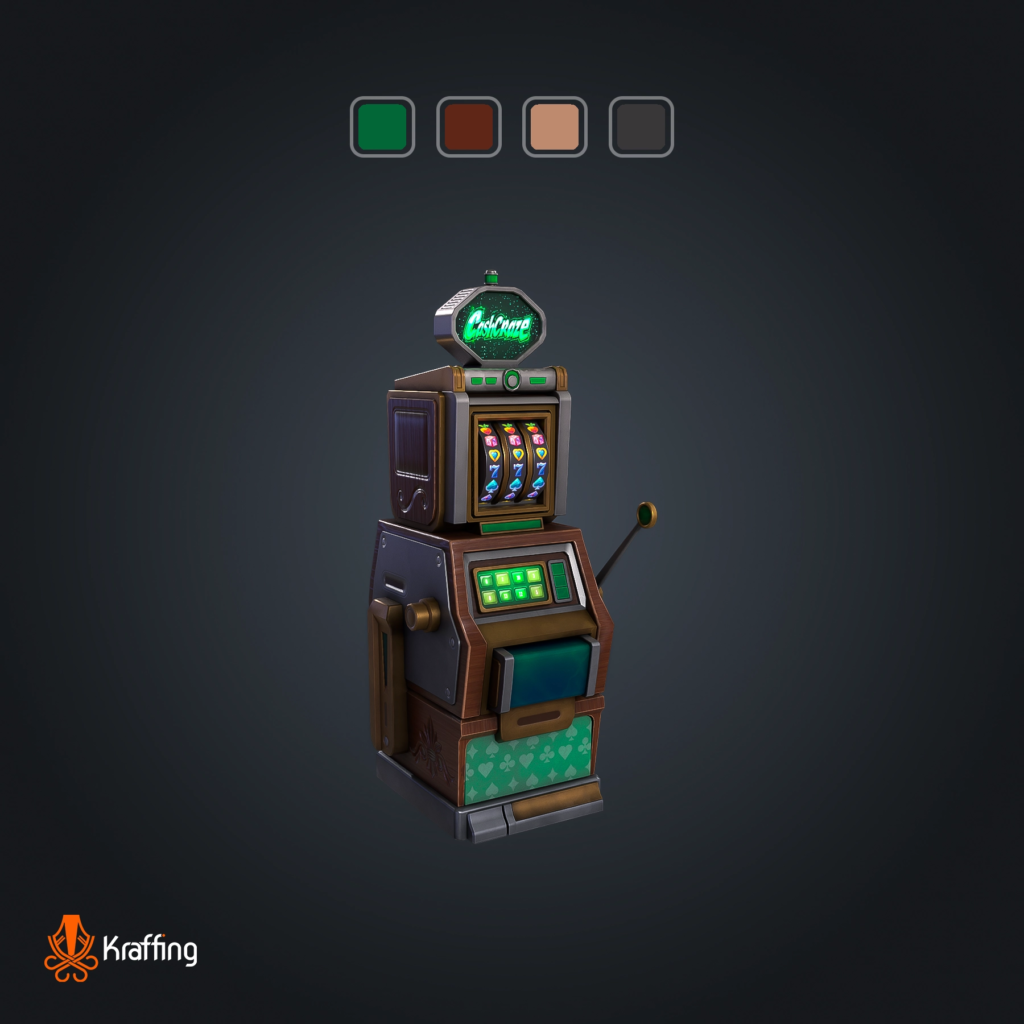 Slot Machine V1 stylized low poly 3D model for Unity and Unreal Engine