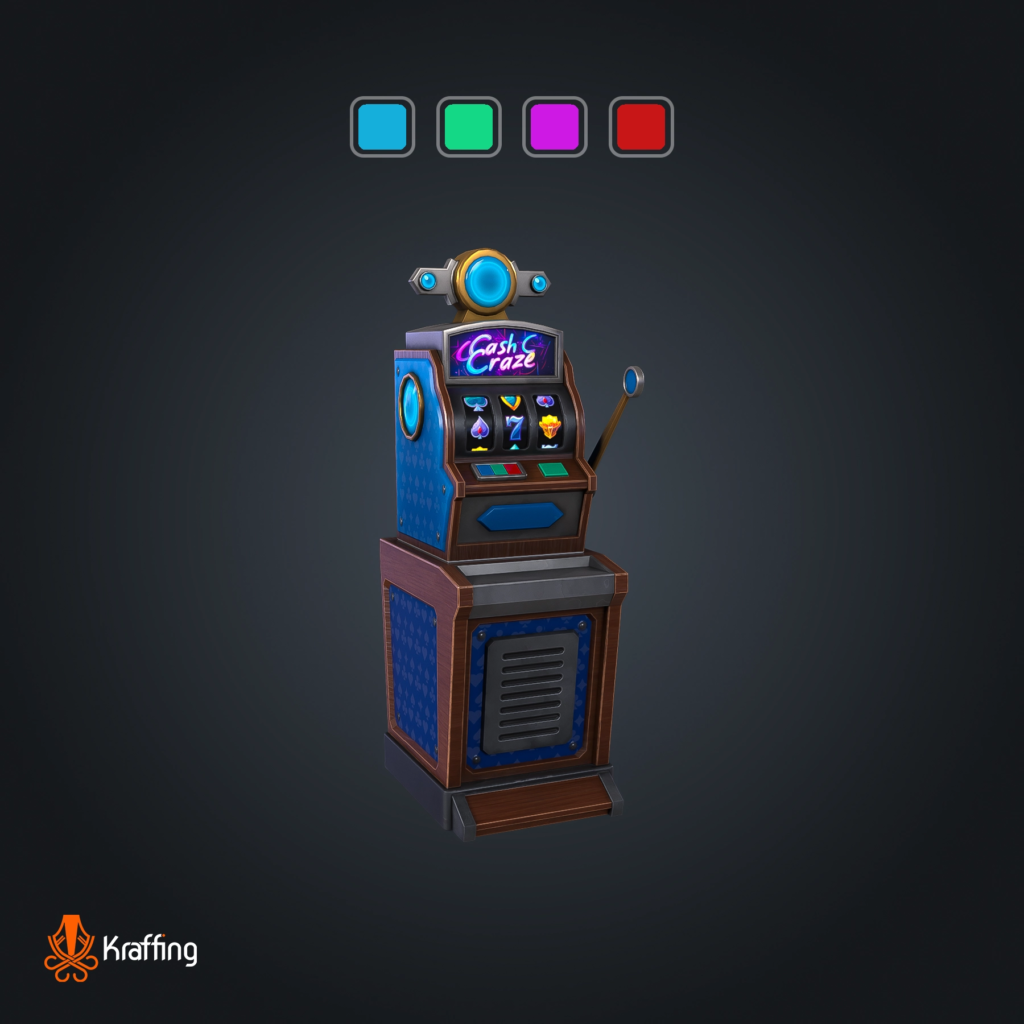 Slot Machine V2 stylized low poly 3D model for Unity and Unreal Engine