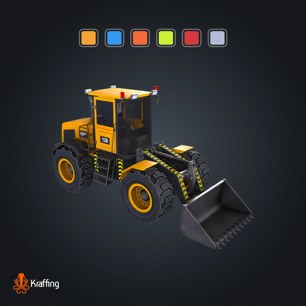 Vehicle Loader V1 stylized low poly 3D model for Unity and Unreal Engine