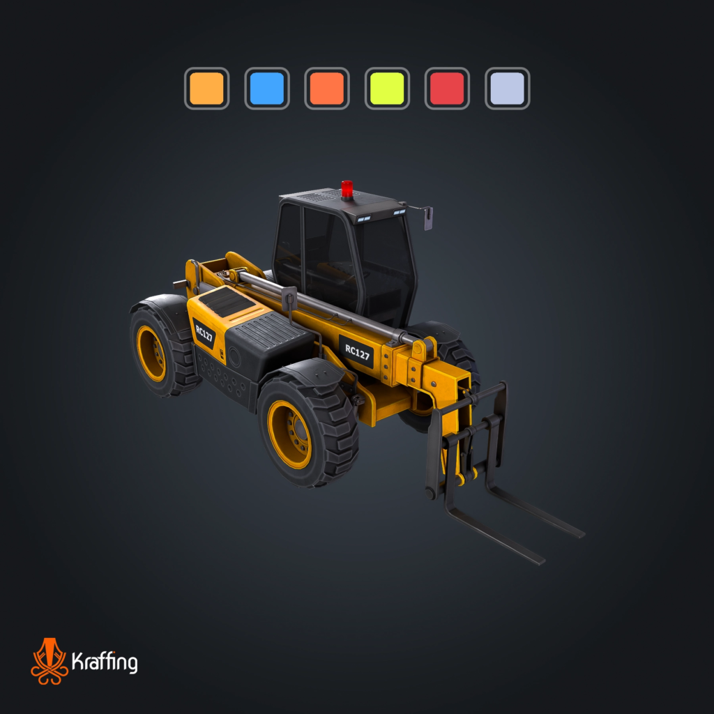 Vehicle Telehandler V1 Stylized Low Poly 3D Asset