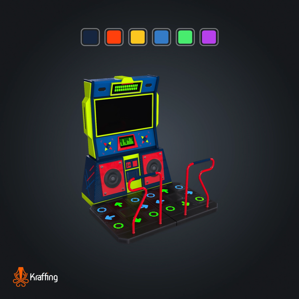Arcade Dance V1 stylized low poly 3D model for Unity and Unreal Engine