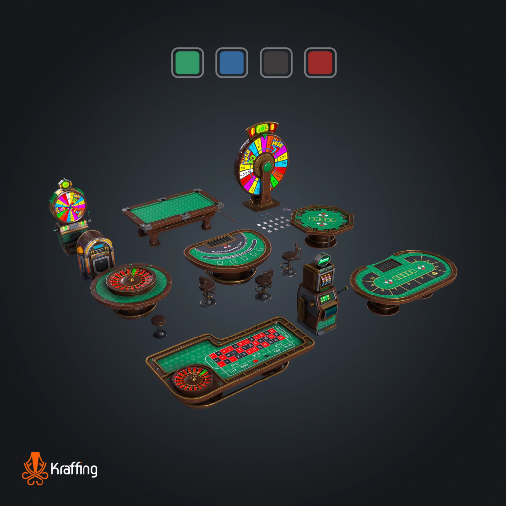 Casino Pack V1 stylized low poly 3D model for Unity and Unreal Engine