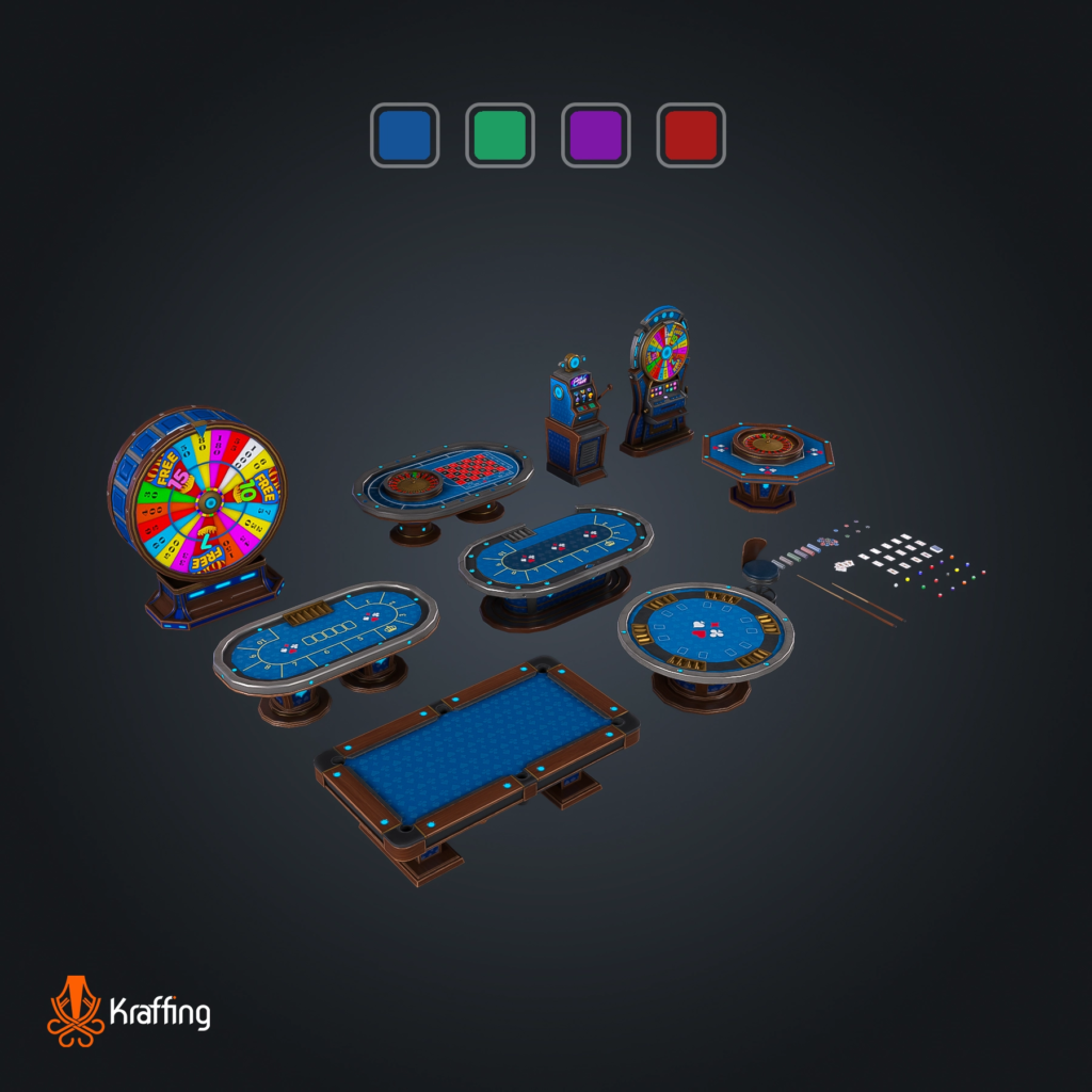 Casino Pack V2 stylized low poly 3D model for Unity and Unreal Engine