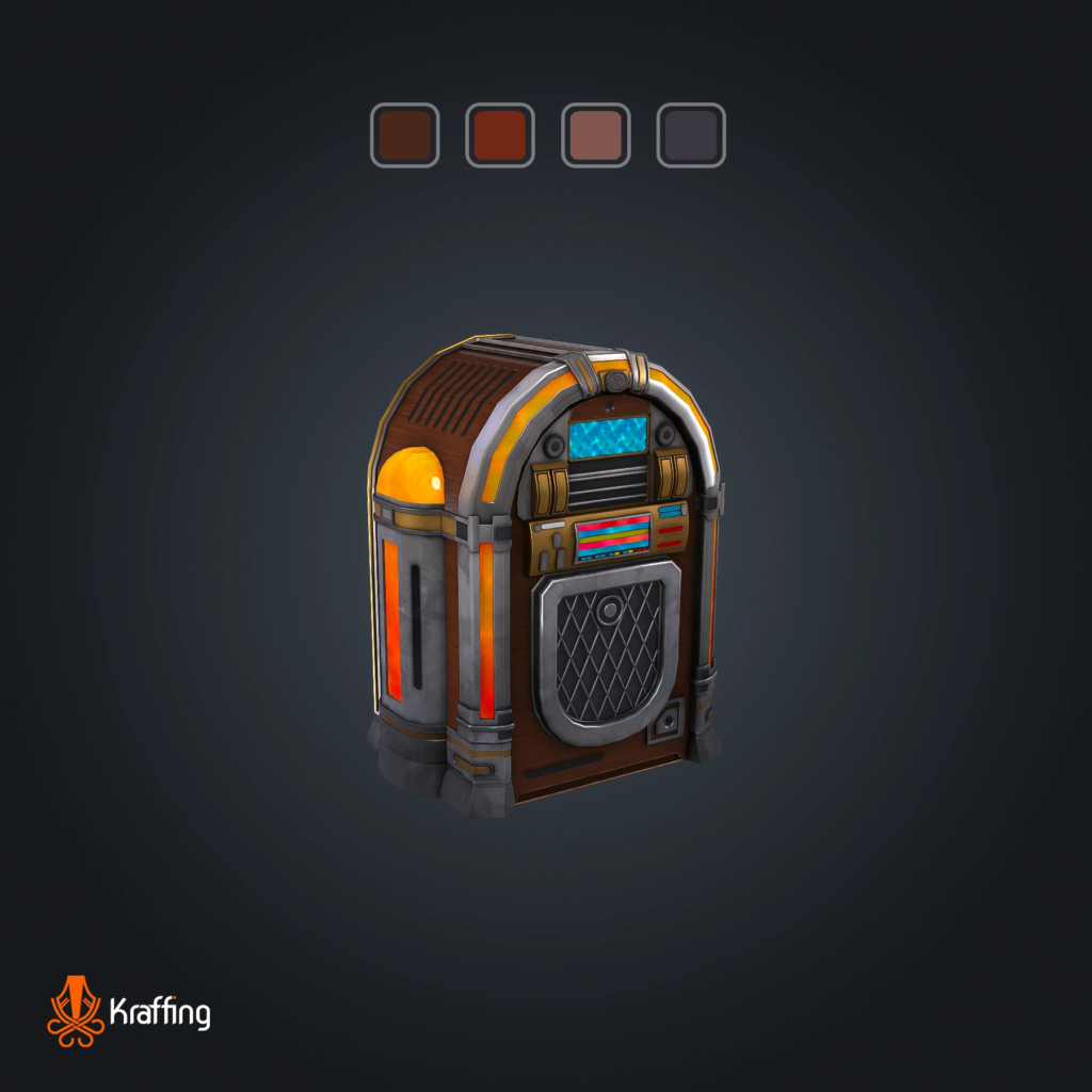 Jukebox V1 stylized low poly 3D model for Unity and Unreal Engine
